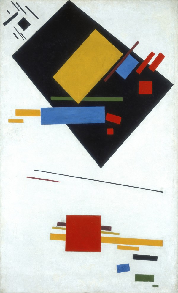Obraz suprematystyczny (z czarnym trapezem i czerwonym kwadratem) 1915 – Stedelijk Museum Amsterdam